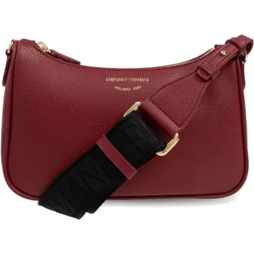 Mini Baguette Bordeaux mit Schwarzem Logo - Emporio Armani - Modalova