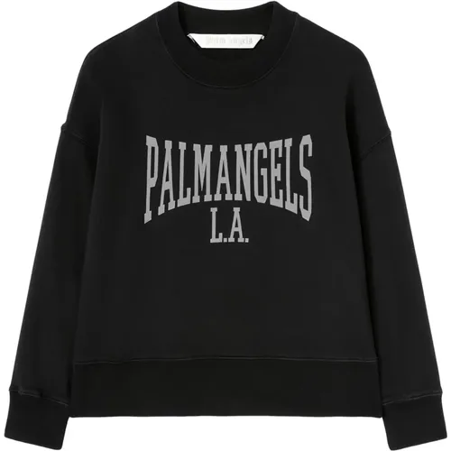 Klassischer College Crew Sweatshirt , Damen, Größe: S - Palm Angels - Modalova