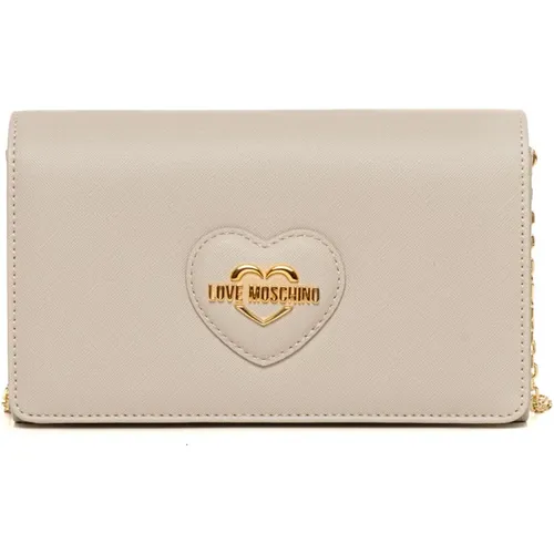 Metallkette Schultertasche mit Logo - Love Moschino - Modalova