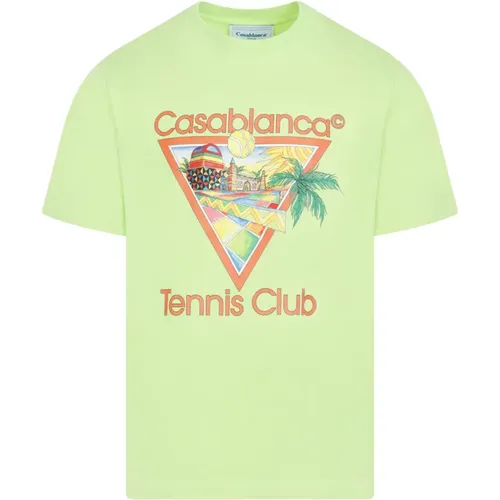 Grünes T-Shirt mit Grafiklogo , Herren, Größe: 2XL - Casablanca - Modalova