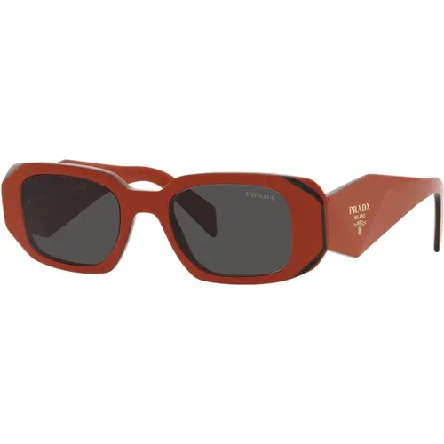 Caramel /Dark Grey Sunglasses , female, Sizes: 49 MM - Prada - Modalova