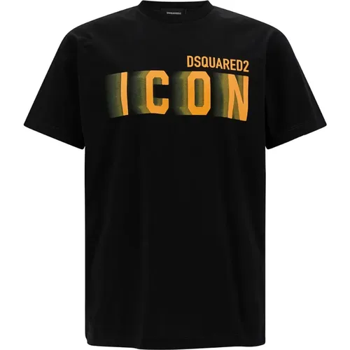 Icon Blur Logo Print T-shirt , male, Sizes: XL, L, S, M - Dsquared2 - Modalova
