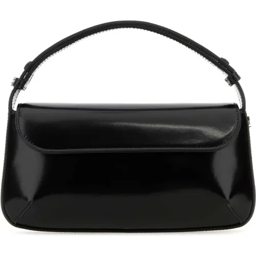 Schwarze Lederhandtasche , Damen, Größe: ONE Size - Courrèges - Modalova