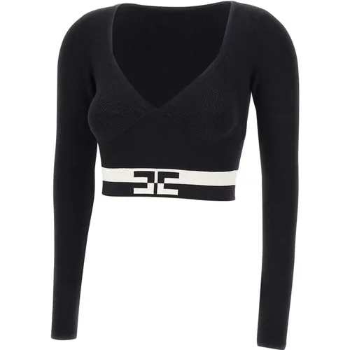 Schwarzes Top Elisabetta Franchi - Elisabetta Franchi - Modalova