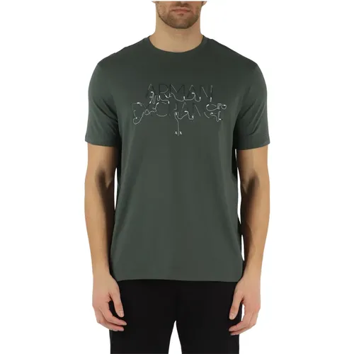 Regular Fit Baumwoll T-Shirt mit Erhabenem Logo , Herren, Größe: S - Armani Exchange - Modalova