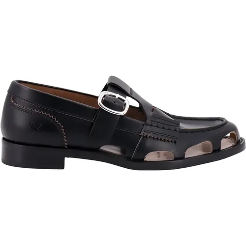 Leather Loafers with Cut-Out Details , male, Sizes: 5 UK - College - Modalova