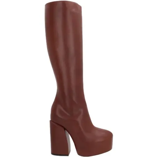 Leather Platform Boots , female, Sizes: 5 1/2 UK, 5 UK - Dries Van Noten - Modalova