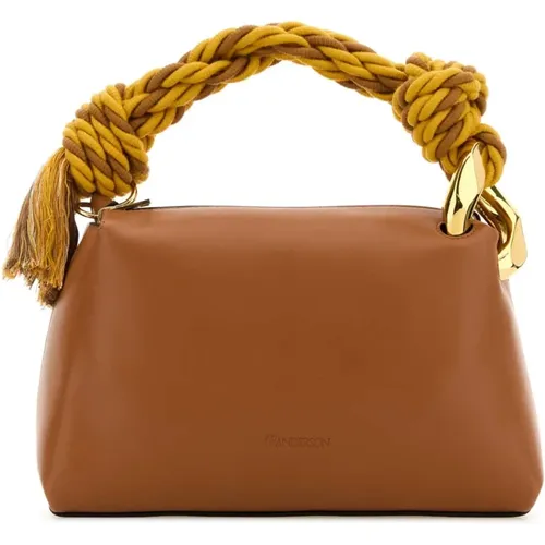 Karamell Leder Eckenhandtasche,Rope Handle Leather Handbag - JW Anderson - Modalova