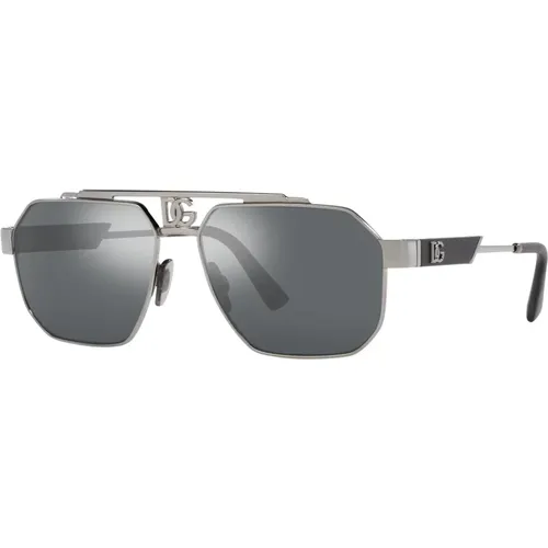 Silver/Silver Sunglasses DG 2294 , male, Sizes: 59 MM - Dolce & Gabbana - Modalova