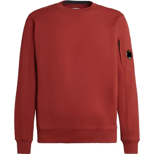 Classic Round Neck Sweatshirt with Arm Lens , male, Sizes: XL - C.P. Company - Modalova