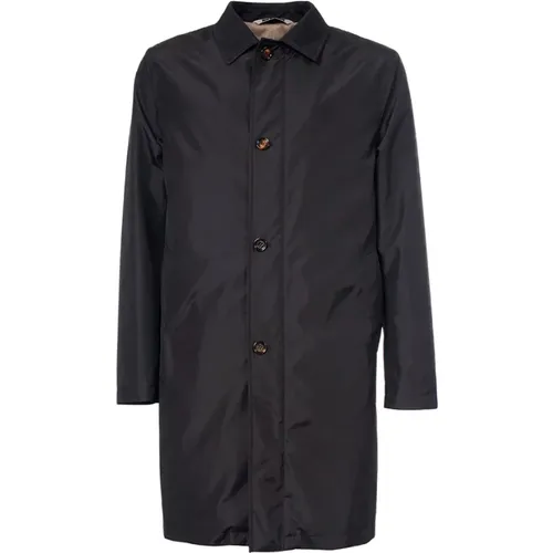 Dark Long Coat with Classic Collar , male, Sizes: L, M, XL, 2XL - Kired - Modalova
