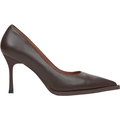 Women`s Dark Genuine Leather Pointed Toe Pumps Er00115742 , female, Sizes: 5 UK - Estro - Modalova