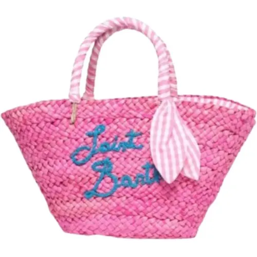 Straw Bag with Bandana Embroidery , female, Sizes: ONE SIZE - MC2 Saint Barth - Modalova