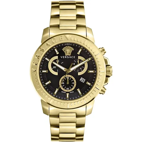 NEW Chrono Chronograph Watch , male, Sizes: ONE SIZE - Versace - Modalova