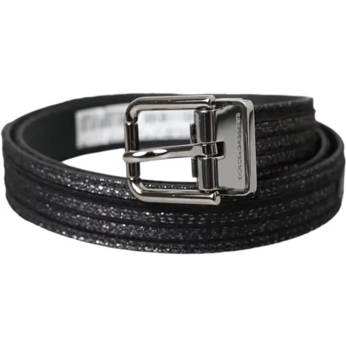 Jacquard Stripes Metal Buckle Belt , male, Sizes: 90 CM - Dolce & Gabbana - Modalova