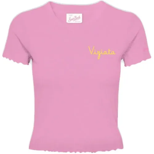 Cotton Tshirt with Viziata Print , female, Sizes: S - MC2 Saint Barth - Modalova