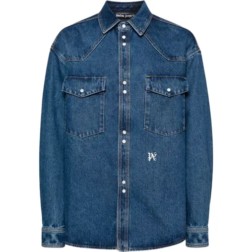 Denim Shirts , Herren, Größe: L - Palm Angels - Modalova