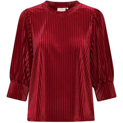 Rotes Blusenoberteil aus Polyester , Damen, Größe: XS - Kaffe - Modalova