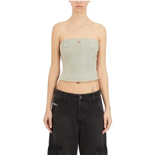 Denim Top Stil , Damen, Größe: S - Diesel - Modalova