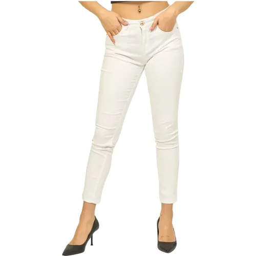 Weiße Leggings Hose mit Taschen , Damen, Größe: W30 - YES ZEE - Modalova
