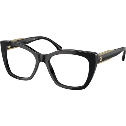 Schwarze Brille Ch3460 , unisex, Größe: 52 MM - Chanel - Modalova
