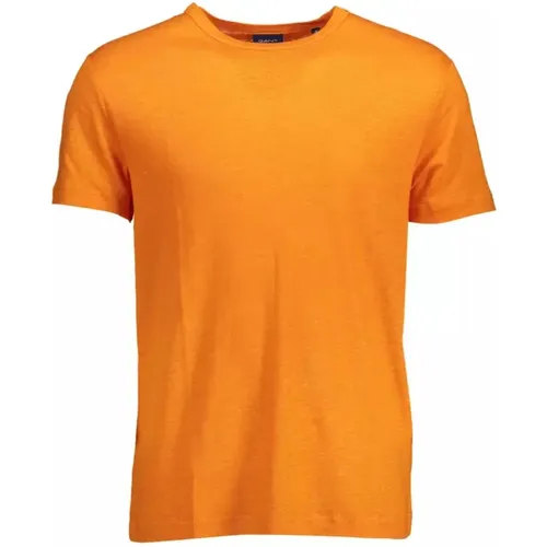 Besticktes Leinen T-Shirt , Herren, Größe: XL - Gant - Modalova