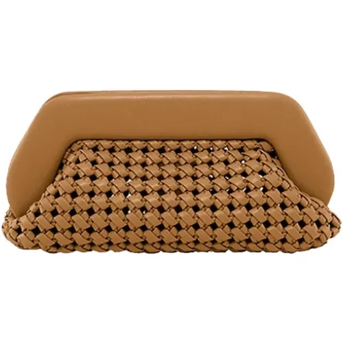 Caramel Knots Clutch Bag Vegan Fabric , female, Sizes: ONE SIZE - THEMOIRè - Modalova