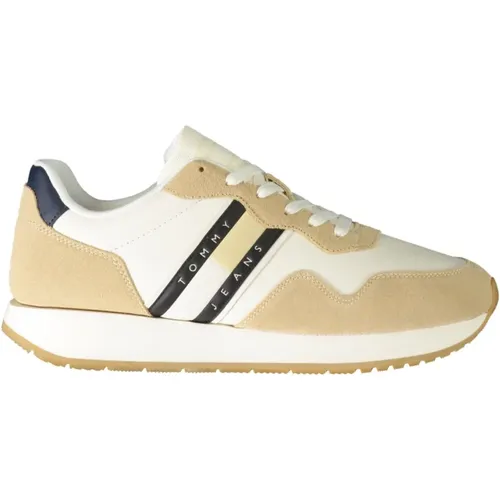 Sporty Lace-Up Sneakers with Contrast Details and Logo Print , male, Sizes: 11 UK, 7 UK, 6 UK, 10 UK, 9 UK, 8 UK, 12 UK - Tommy Hilfiger - Modalova