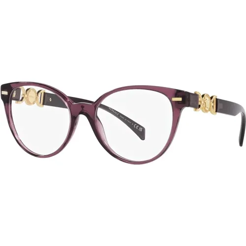 Transparent Violet Eyewear Frames , unisex, Größe: 53 MM - Versace - Modalova