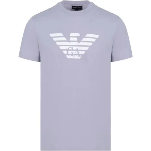 Adler Logo Lavendel T-Shirt , Herren, Größe: M - Armani - Modalova