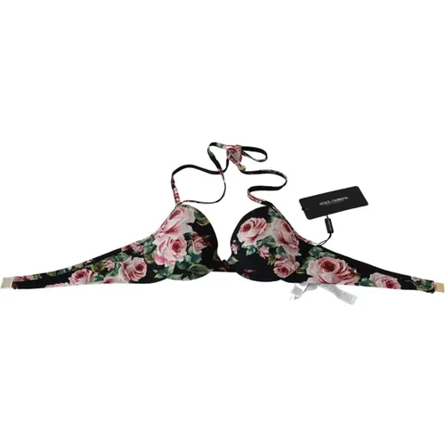 Floral Motif Bikini Top , female, Sizes: S - Dolce & Gabbana - Modalova