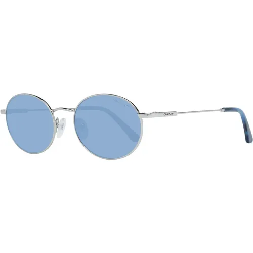 Silberne Runde Sonnenbrille Blaue Gläser - Gant - Modalova