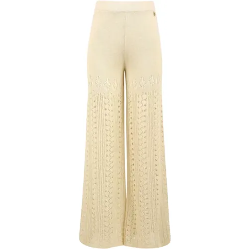 Cream Trousers Ptkd05074 V2 Model , female, Sizes: XS, S, M - Akep - Modalova