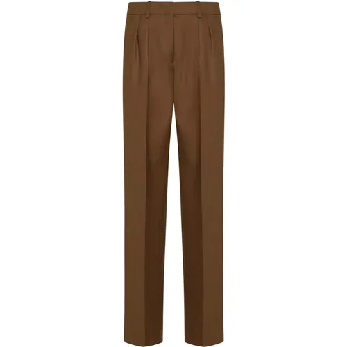 Caramel Wool Tailored Trousers , female, Sizes: XS - Loulou Studio - Modalova