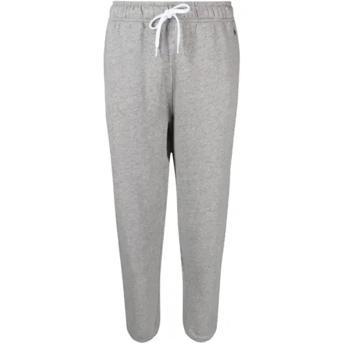 Grey Cotton Joggers with Elastic Waistband , female, Sizes: L, XL - Ralph Lauren - Modalova