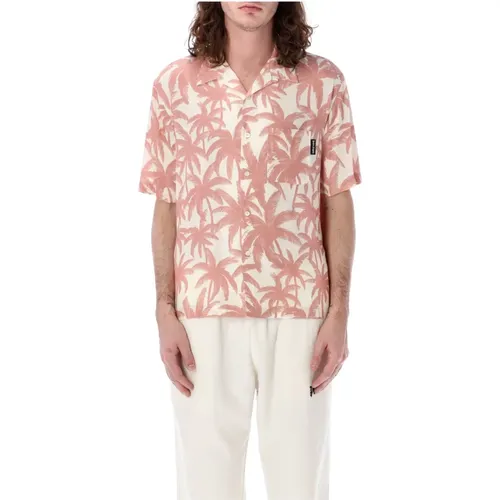 Palms Allover Bowling Shirt , male, Sizes: L - Palm Angels - Modalova
