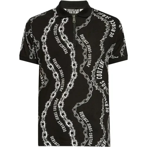 Schwarzes T-Shirt für Männer Aw24 , Herren, Größe: 2XL - Versace Jeans Couture - Modalova