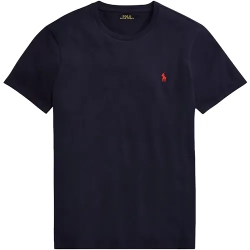 Marineblau Kurzarm Polo Shirt , Herren, Größe: M - Ralph Lauren - Modalova