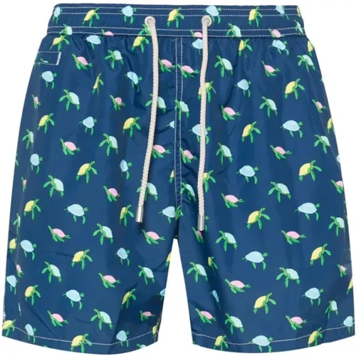 Sea Clothing Blue Turtle Print Swim Shorts , male, Sizes: L, M, S - MC2 Saint Barth - Modalova