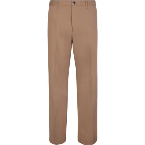 Taupe Slim Fit Suit Trousers , male, Sizes: S, XS, M, L - Nine In The Morning - Modalova