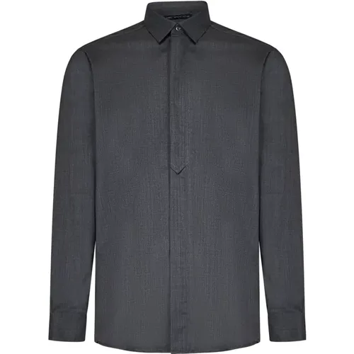 Grey Techno Wool Shirt Aw24 , male, Sizes: M, 2XL, XL, L - Low Brand - Modalova