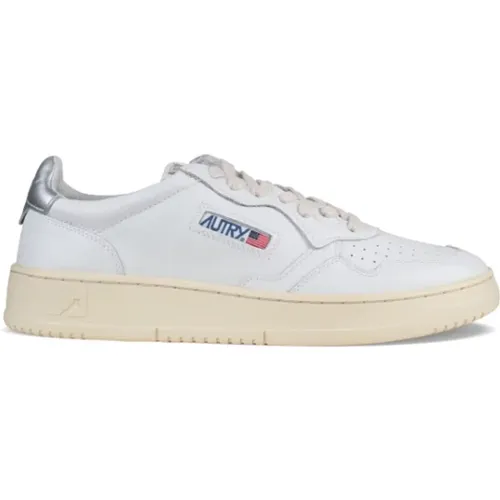 Leather Low-Top Sneakers with Logo Patch , male, Sizes: 11 UK - Autry - Modalova