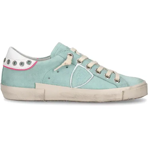 Grüne Aqua Tennis Sneakers Frauen , Damen, Größe: 35 EU - Philippe Model - Modalova