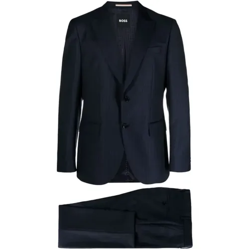 Striped Slim Fit Wool Suit , male, Sizes: M - Hugo Boss - Modalova