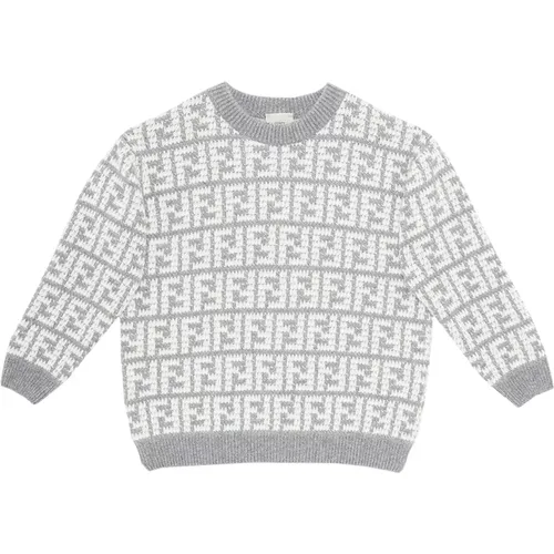Graue Sweaters mit All-over FF Logo - Fendi - Modalova