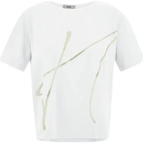 Weiße Baumwoll T-shirt Kurzarm - Herno - Modalova