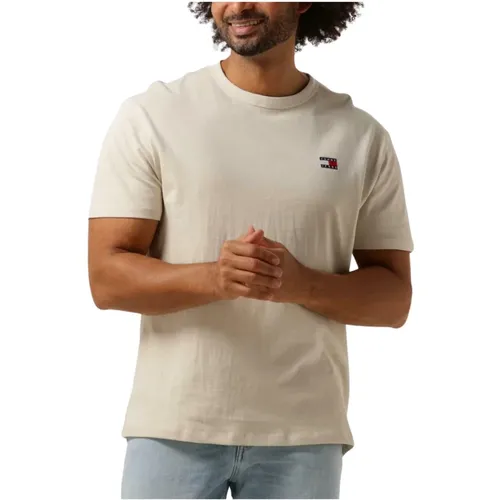Herren Polo & T-Shirt Reg Badge Tee , Herren, Größe: XL - Tommy Jeans - Modalova