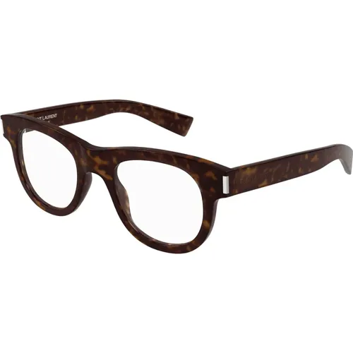 Glasses,Braune Animalier Optische Rahmen - Saint Laurent - Modalova