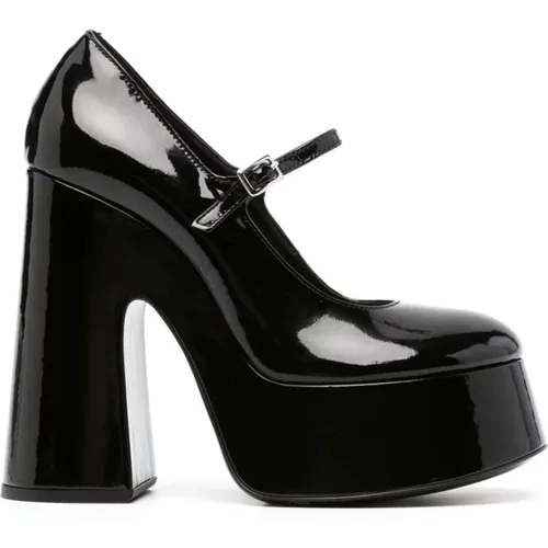 Patent Leather Sandals with High Block Heel , female, Sizes: 6 UK, 7 UK - Vic Matié - Modalova