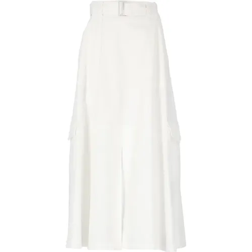Cargo Skirt Cotton Front Vent , female, Sizes: S - Fabiana Filippi - Modalova